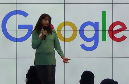 Dana performing at Google